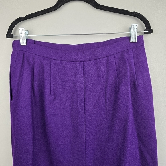 PENDLETON Vintage Pure Virgin Wool Midi Pencil Skirt Lined Purple Womens Size 10 - Picture 8 of 15